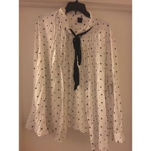 Torrid Mickey & Minnie Tie Neck Blouse